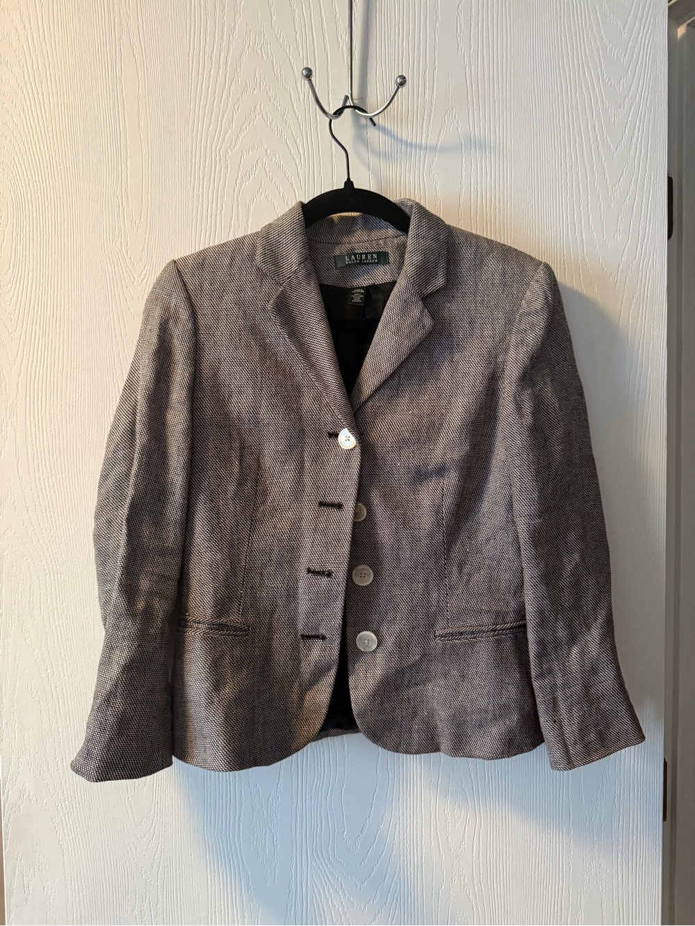 Lauren Ralph Lauren 100% Wool Herringbone Blazer — Size 4